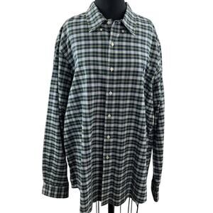 Ralph Lauren Men's Green Plaid Button-Up Long Sleeve Shirt Dress Casual Work XXL
